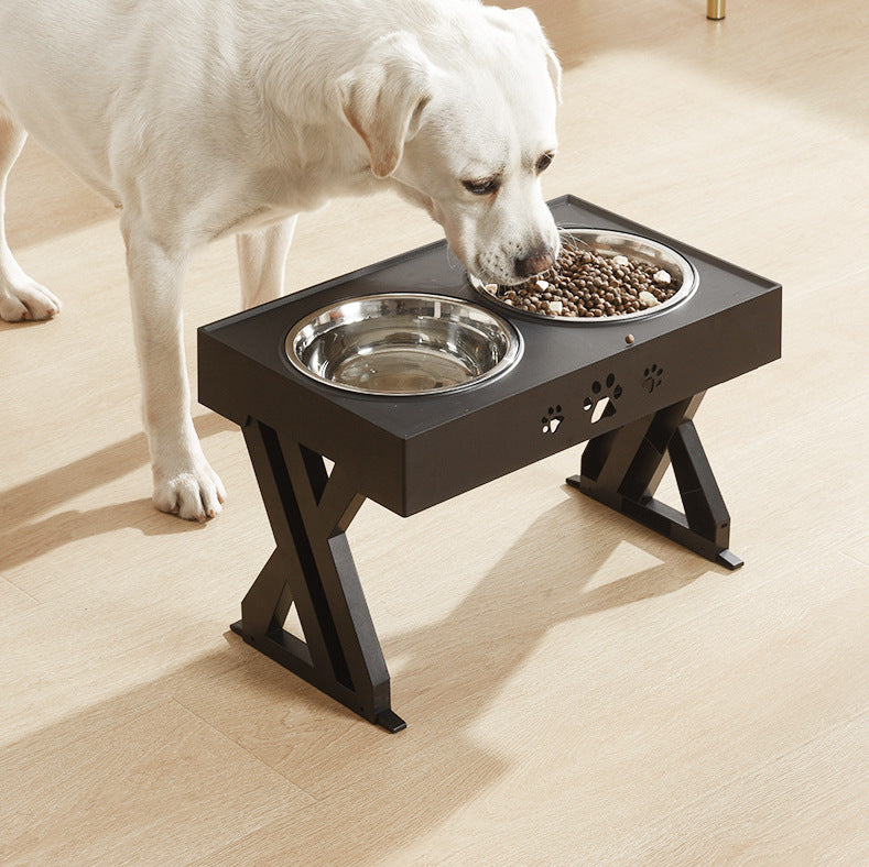 Pet lifting table foldable dog drinking bowl adjustable height