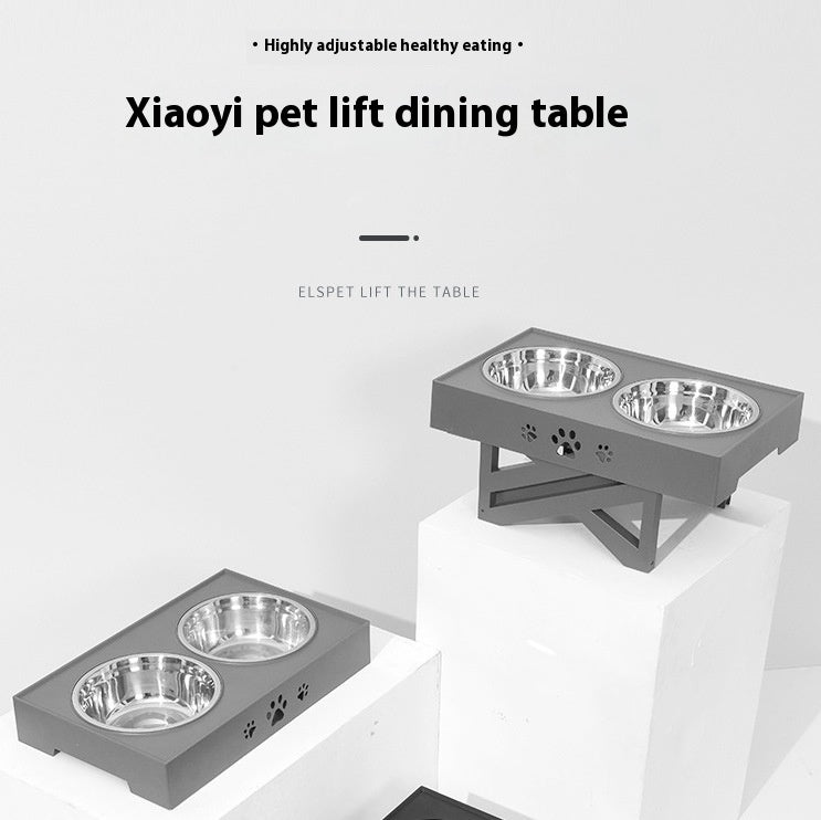 Pet lifting table foldable dog drinking bowl adjustable height