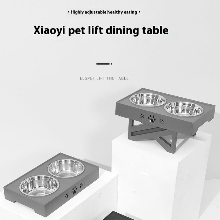 Pet lifting table foldable dog drinking bowl adjustable height