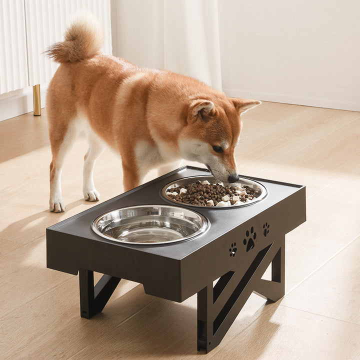 Pet lifting table foldable dog drinking bowl adjustable height